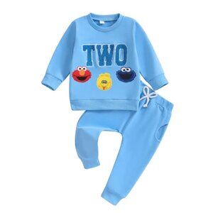 Sesame Street Sweater Cookie Second Birthday Elmo Outfit Clothes Leggings